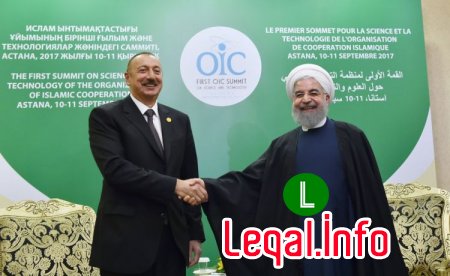 Azərbaycan və İran prezidentləri Astanada görüşüb