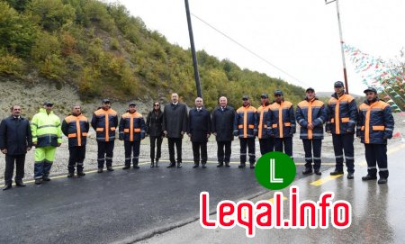 Prezident İlham Əliyev və xanımı Pirqulu-Dəmirçi avtomobil yolunun açılışını ediblər