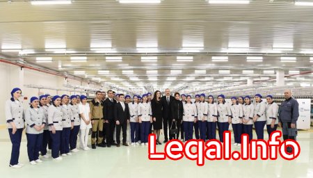 Prezident İlham Əliyev və xanımı Mehriban Əliyeva “Mingəçevir Tekstil” MMC-nin iplik istehsalı üzrə iki müəssisəsinin açılışında iştirak ediblər Prezident İlham Əliyev və xanımı Mehriban Əliyeva “Mingəçevir Tekstil” MMC-nin iplik istehsalı üzrə iki müəssisəsinin açılışında iştirak ediblər