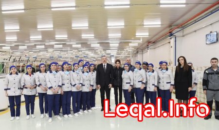 Prezident İlham Əliyev və xanımı Mehriban Əliyeva “Mingəçevir Tekstil” MMC-nin iplik istehsalı üzrə iki müəssisəsinin açılışında iştirak ediblər Prezident İlham Əliyev və xanımı Mehriban Əliyeva “Mingəçevir Tekstil” MMC-nin iplik istehsalı üzrə iki müəssisəsinin açılışında iştirak ediblər