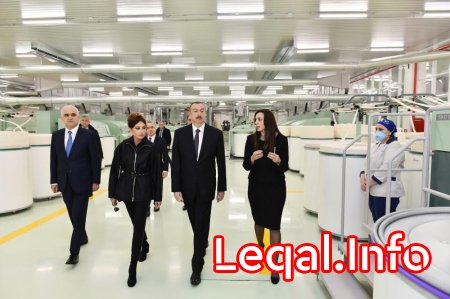 Prezident İlham Əliyev və xanımı Mehriban Əliyeva “Mingəçevir Tekstil” MMC-nin iplik istehsalı üzrə iki müəssisəsinin açılışında iştirak ediblər Prezident İlham Əliyev və xanımı Mehriban Əliyeva “Mingəçevir Tekstil” MMC-nin iplik istehsalı üzrə iki müəssisəsinin açılışında iştirak ediblər