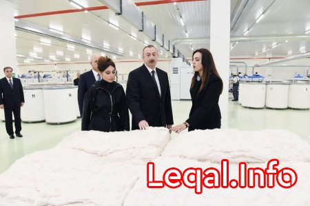 Prezident İlham Əliyev və xanımı Mehriban Əliyeva “Mingəçevir Tekstil” MMC-nin iplik istehsalı üzrə iki müəssisəsinin açılışında iştirak ediblər Prezident İlham Əliyev və xanımı Mehriban Əliyeva “Mingəçevir Tekstil” MMC-nin iplik istehsalı üzrə iki müəssisəsinin açılışında iştirak ediblər