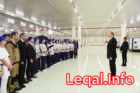Prezident İlham Əliyev və xanımı Mehriban Əliyeva “Mingəçevir Tekstil” MMC-nin iplik istehsalı üzrə iki müəssisəsinin açılışında iştirak ediblər Prezident İlham Əliyev və xanımı Mehriban Əliyeva “Mingəçevir Tekstil” MMC-nin iplik istehsalı üzrə iki müəssisəsinin açılışında iştirak ediblər