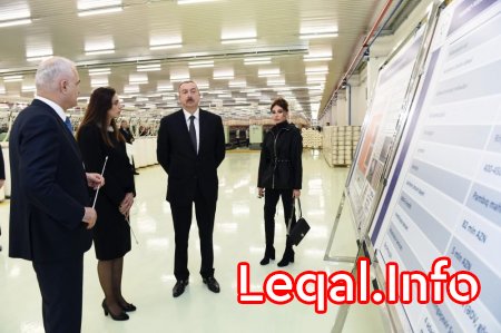 Prezident İlham Əliyev və xanımı Mehriban Əliyeva “Mingəçevir Tekstil” MMC-nin iplik istehsalı üzrə iki müəssisəsinin açılışında iştirak ediblər Prezident İlham Əliyev və xanımı Mehriban Əliyeva “Mingəçevir Tekstil” MMC-nin iplik istehsalı üzrə iki müəssisəsinin açılışında iştirak ediblər