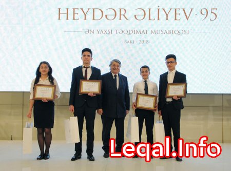 Heydər Əliyevin anadan olmasının 95-ci ildönümü münasibətilə təşkil olunmuş “Ən yaxşı təqdimat” müsabiqəsinin qalibləri mükafatlandırılıb 