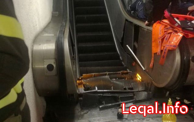 Romada futbol azarkeşlərinin olduğu eskalator çökdü