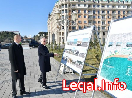 Prezident İlham Əliyev Sumqayıtın dənizkənarı bulvarında 