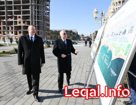 Prezident İlham Əliyev Sumqayıtın dənizkənarı bulvarında 