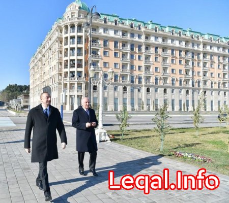 Prezident İlham Əliyev Sumqayıtın dənizkənarı bulvarında 