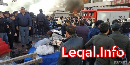 Bakıda ticarət mərkəzində güclü yanğın 