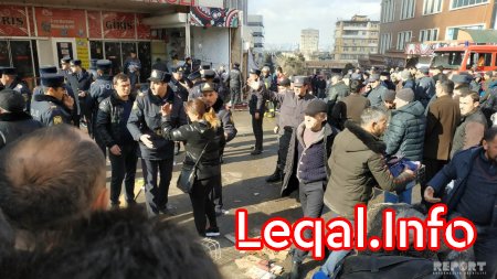 Bakıda ticarət mərkəzində güclü yanğın 