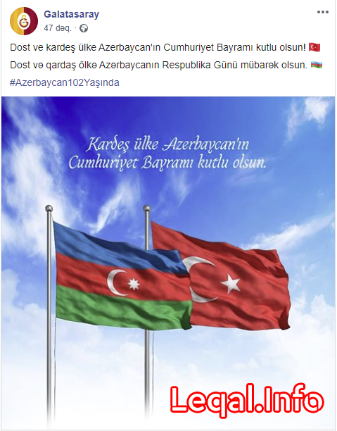 “Qalatasaray”dan Azərbaycanla bağlı paylaşım