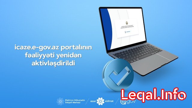 icaze.e-gov.az portalının fəaliyyəti yenidən aktivləşdirilib