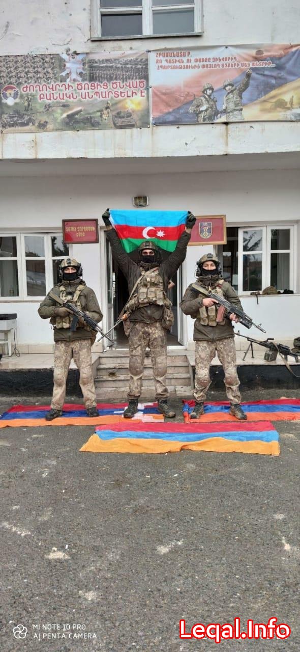 Azərbaycan bayrağı Cəbrayılın mərkəzində