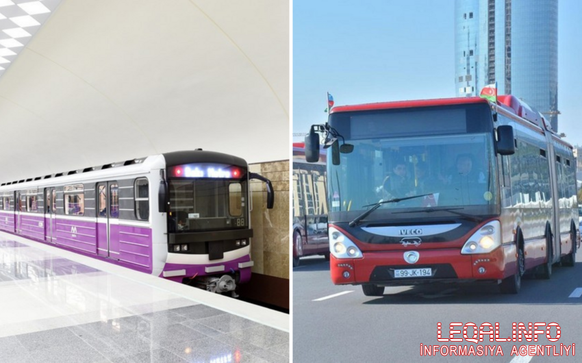 Gələn ay metro və avtobuslar həftəsonları işləməyəcək