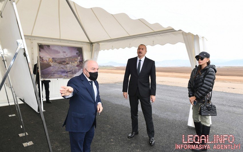 Prezident Zəngilan Beynəlxalq Hava Limanının tikintisi ilə tanış olub