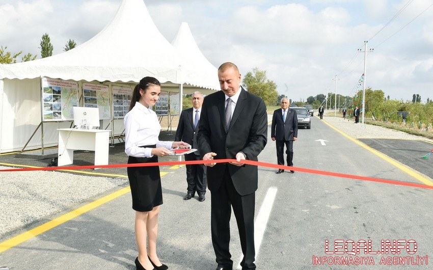 İlham Əliyev Quba-Qonaqkənd avtomobil yolunun açılışını edib