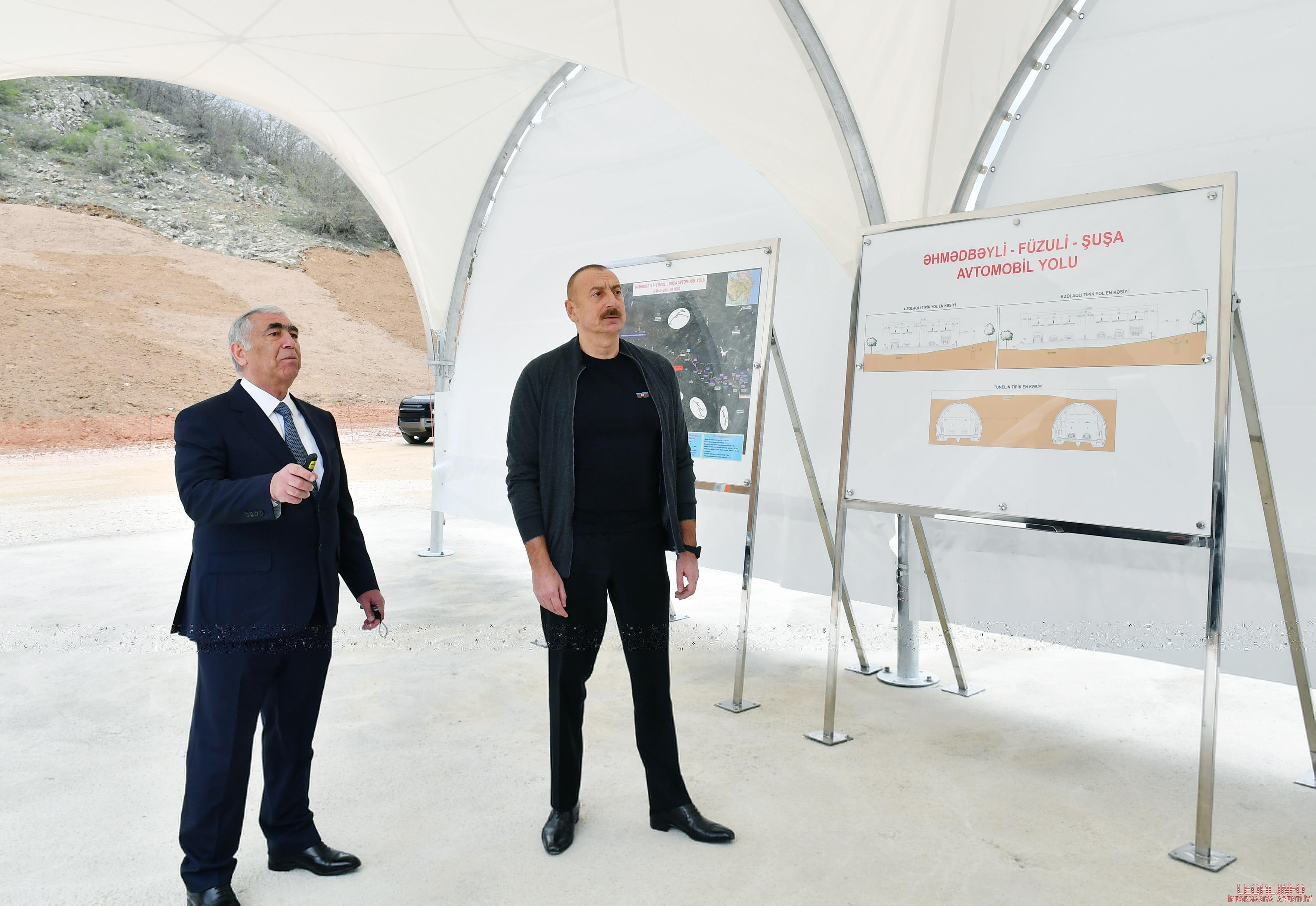 Prezident Daşaltıya gedib, tunellərin tikintisi ilə tanış olub