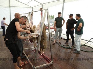 Bakıda əhali qurban kəsib