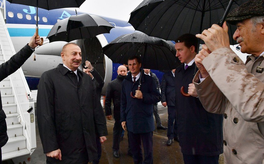 İlham Əliyev Rusiyanın Soçi şəhərinə işgüzar səfərə gedib