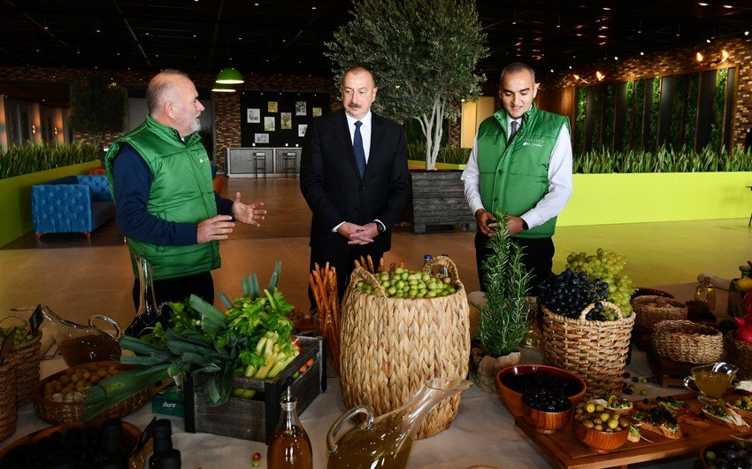 Prezident Zirədə zeytun emalı zavodunun açılışında iştirak edib