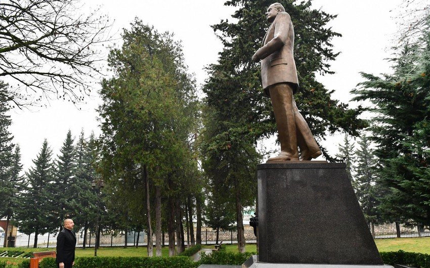 Prezident İlham Əliyev Oğuz rayonuna səfər edib