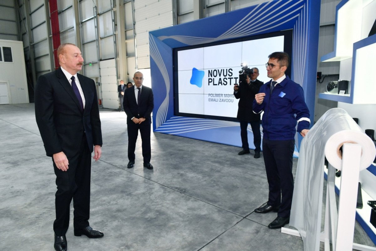 Dövlət başçısı “Novus Plastica” MMC-nin müəssisəsinin açılışında iştirak edib