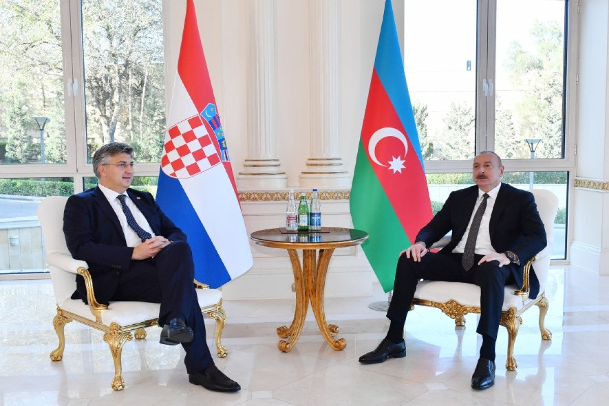 Prezident İlham Əliyevin Xorvatiyanın Baş naziri ilə görüşü olub