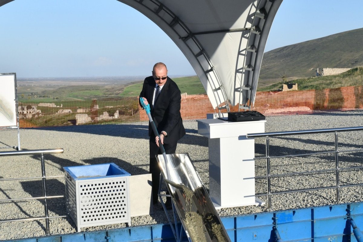 Prezident İlham Əliyev Füzuli rayonunda Qarğabazar kəndinin təməlini qoyub