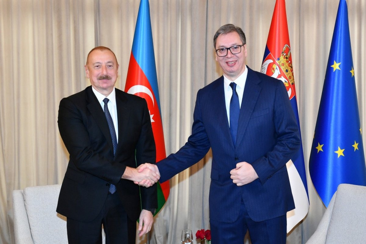 Azərbaycan Prezidenti İlham Əliyevin Serbiya Prezidenti Aleksandar Vuçiç ilə təkbətək görüşü olub