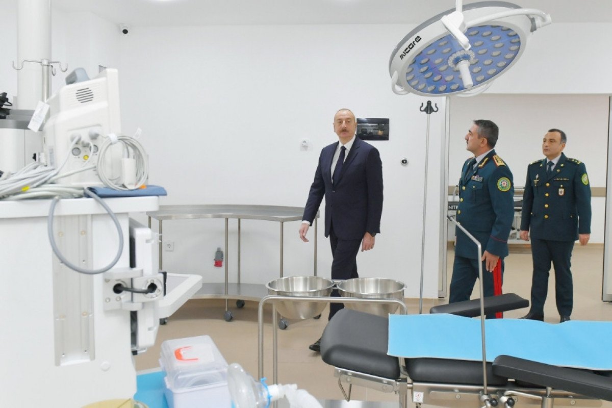 Prezident Bakıda DSX-nın yeni hərbi hospital kompleksinin açılışında iştirak edib