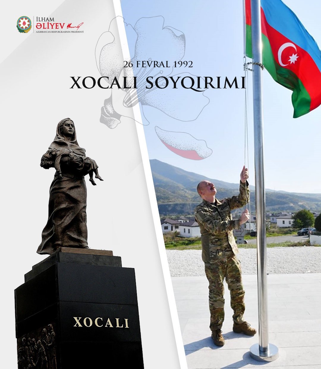 Prezident İlham Əliyev Xocalı soyqırımının ildönümü ilə bağlı paylaşım edib