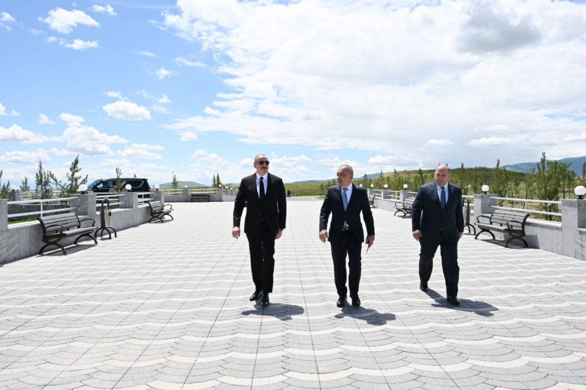 Prezident Füzulidə Köndələnçay su anbarları kompleksinin təmir-bərpadan sonra açılışında iştirak edib