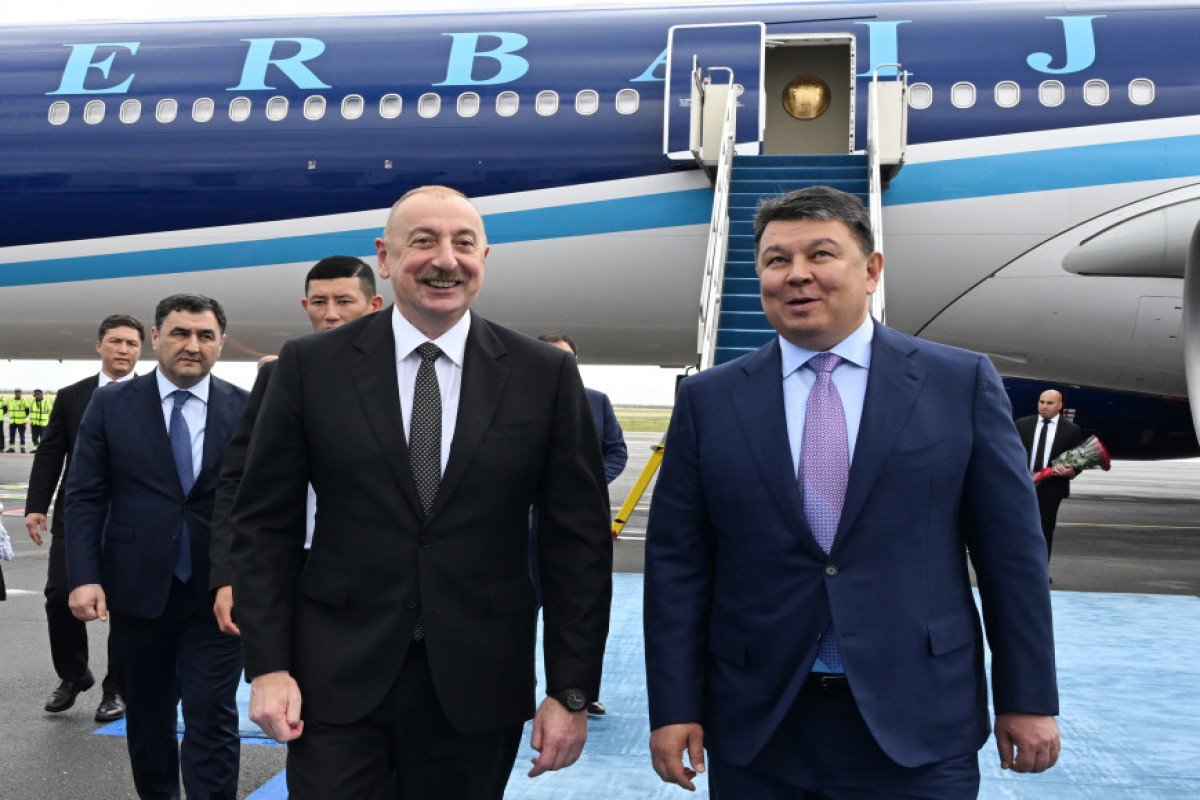 Prezident İlham Əliyev Astana şəhərinə səfərə gəlib