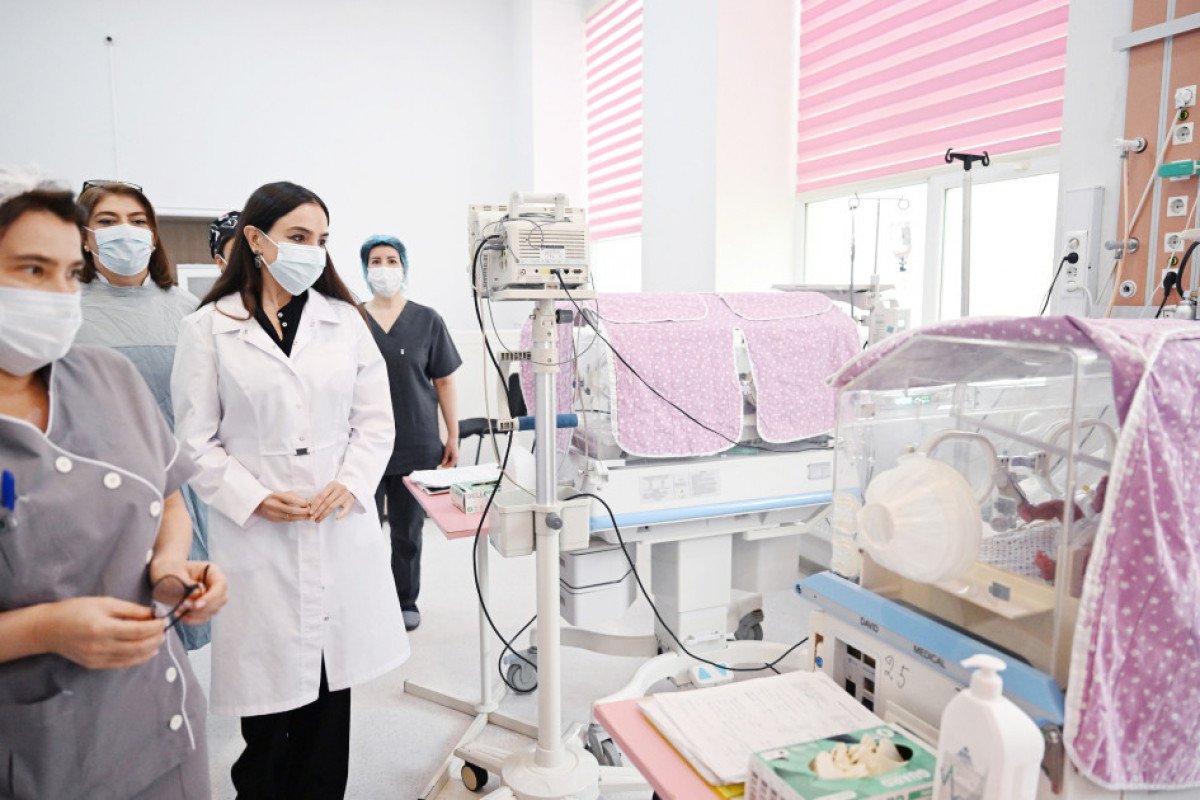 Leyla Əliyeva K.Fərəcova adına Elmi Tədqiqat Pediatriya və Elmi Tədqiqat Mamalıq və Ginekologiya institutlarını ziyarət edib
