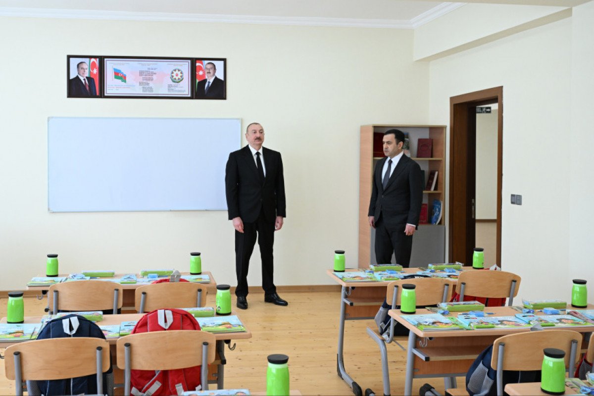 Prezident İsmayıllıda “Talıstan” liseyinin binasının açılışında iştirak edib