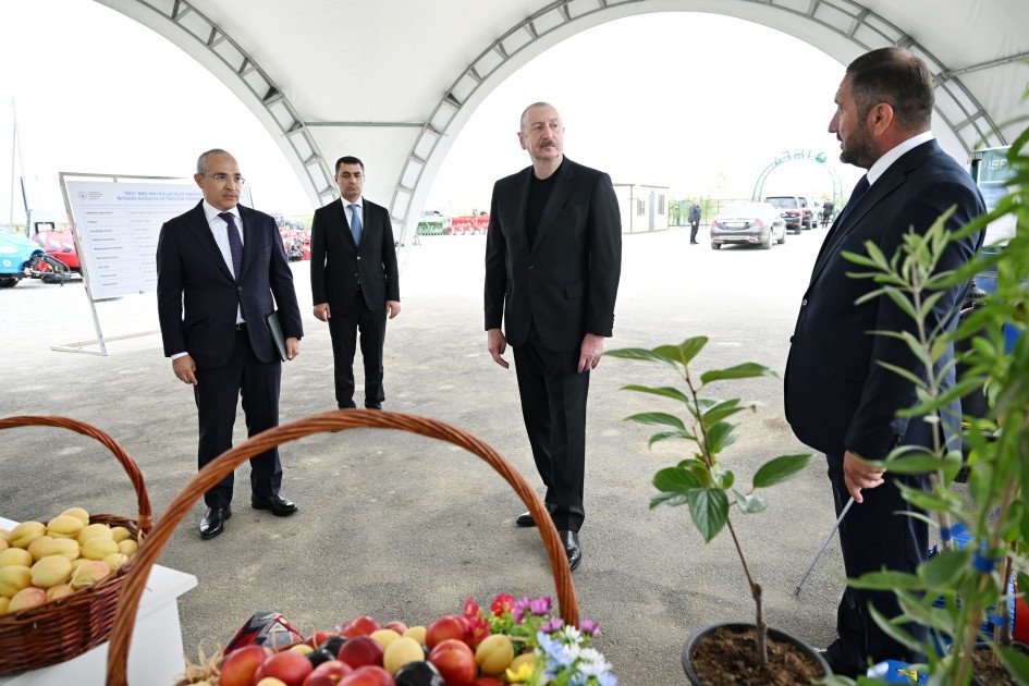 Prezident İlham Əliyev Yevlax pilot aqroparkının açılışında iştirak edib Prezident İlham Əliyev Yevlax pilot aqroparkının açılışında iştirak edib