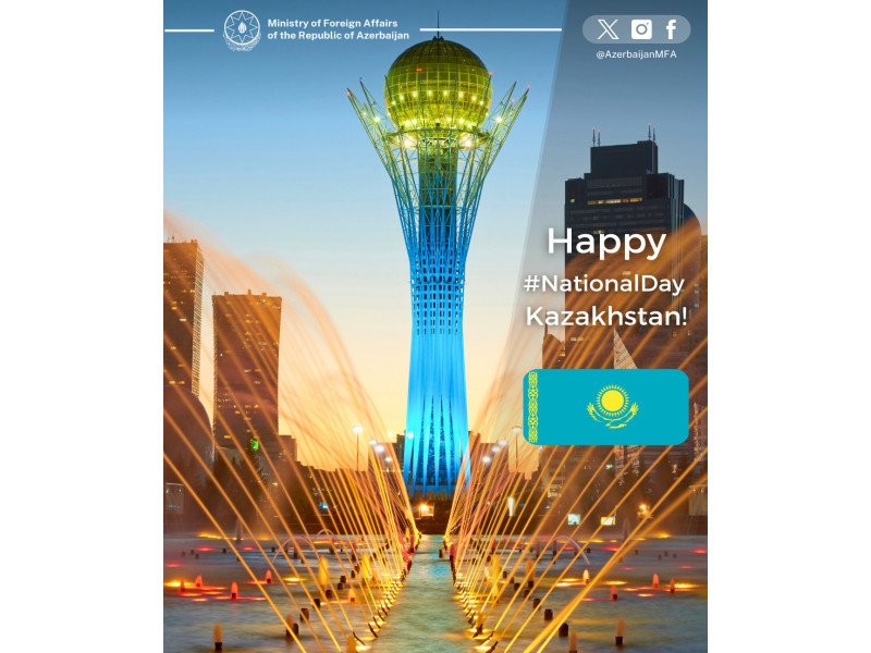 Azərbaycan XİN Qazaxıstanı təbrik edib