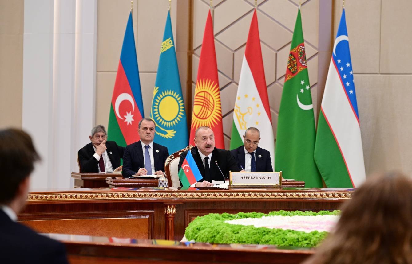 Prezident İlham Əliyev Mərkəzi Asiya Dövlət Başçılarının 7-ci Məşvərət Görüşünün iclasında çıxış edib