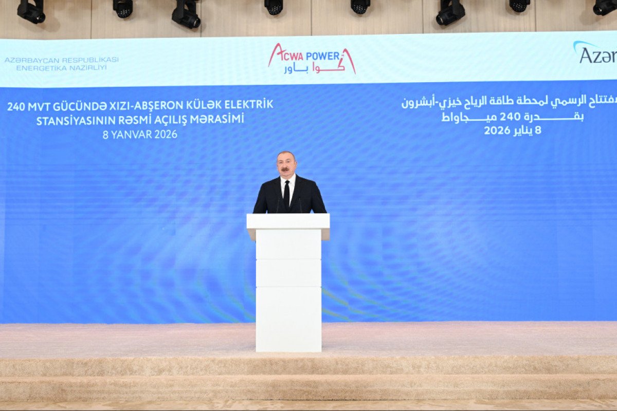 Bakıda “Xızı-Abşeron” Külək Elektrik Stansiyasının rəsmi açılış mərasimi keçirilib, Prezident çıxış edib