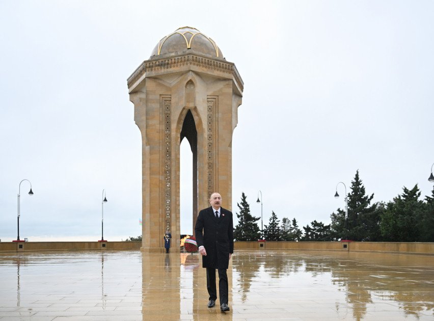 Prezident İlham Əliyev 20 Yanvar şəhidlərinin xatirəsini yad edib