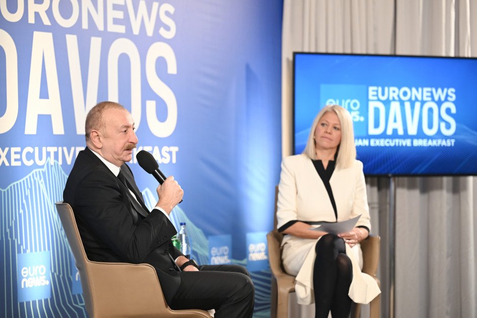 Prezident İlham Əliyev Davosda “Euronews”a müsahibə verib Prezident İlham Əliyev Davosda “Euronews”a müsahibə verib
