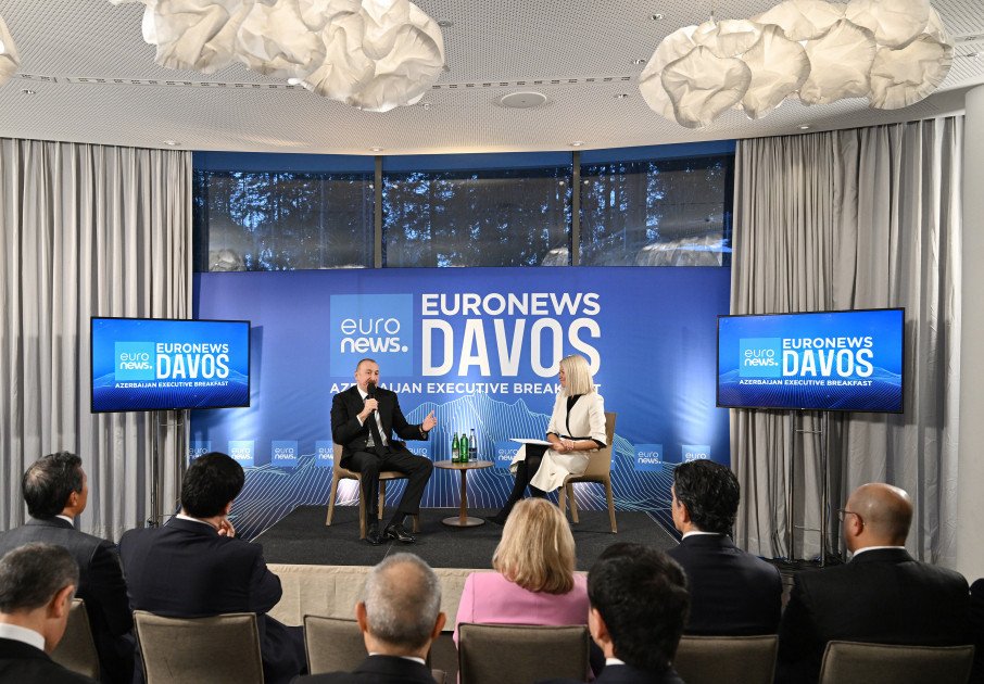 Prezident İlham Əliyev Davosda “Euronews”a müsahibə verib Prezident İlham Əliyev Davosda “Euronews”a müsahibə verib