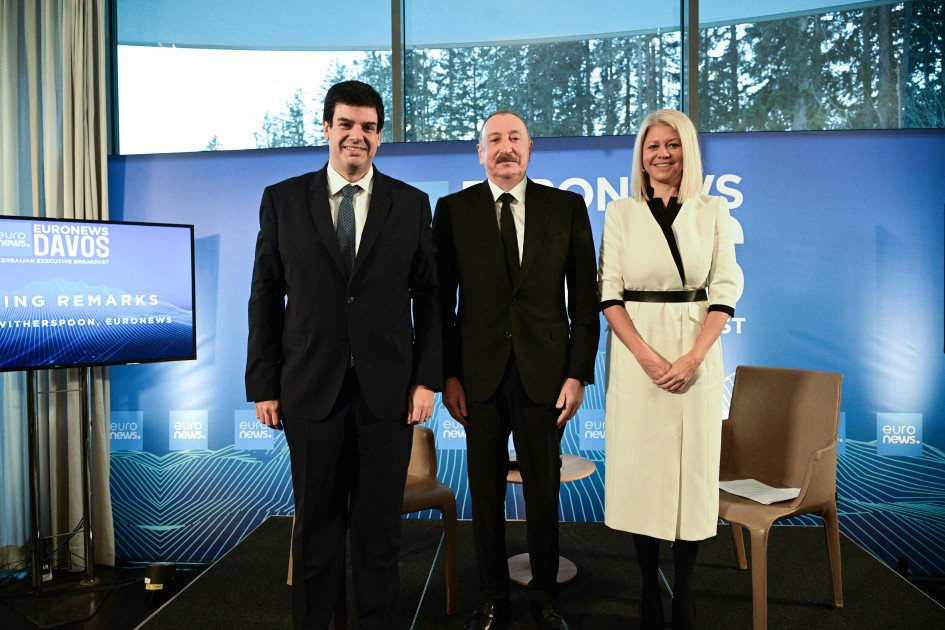 Prezident İlham Əliyev Davosda “Euronews”a müsahibə verib Prezident İlham Əliyev Davosda “Euronews”a müsahibə verib